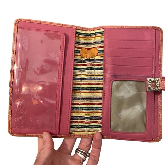 Brighton Pink Leather Crocodile Embossed Medium Sized Wallet - Picture 3 of 5